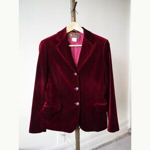 Loro Piana Burgundy Velvet Blazer [size 12 US/ 48 Italian